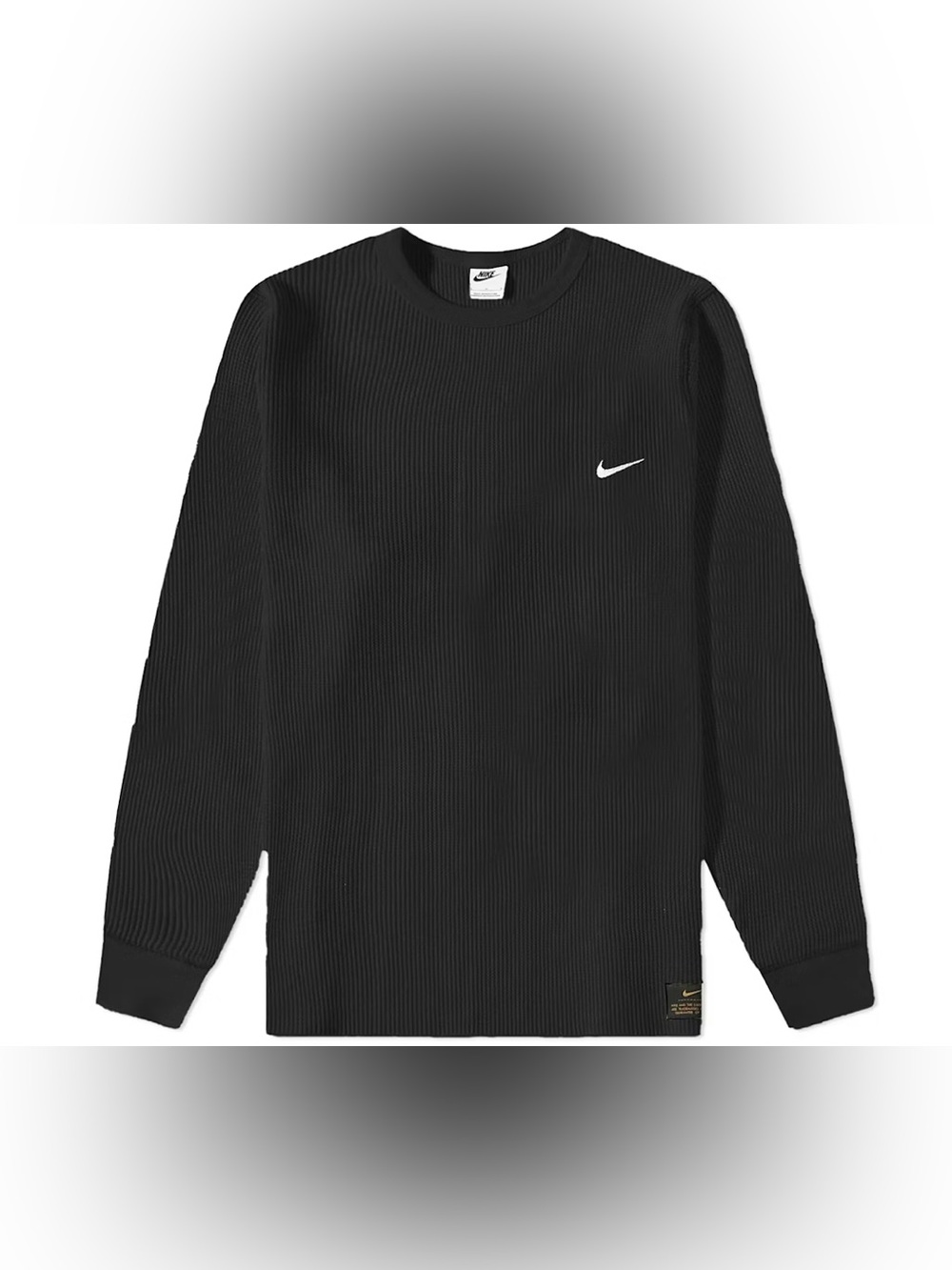 Mens Nike Life Long-Sleeve Heavyweight
Waffle Top DX0894-010 - Black Size Large